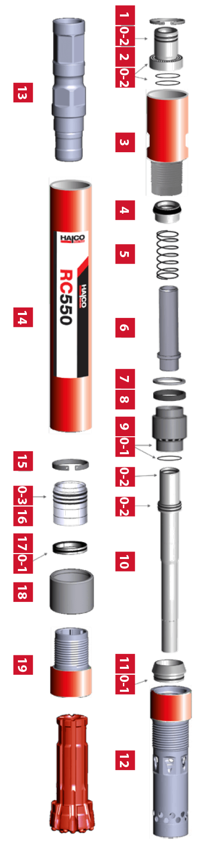 4 1/2” RC550 REMET RETENTION Hammer Part catalog